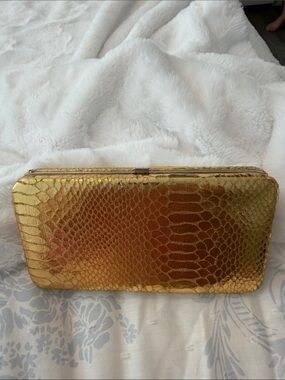 mundi Metallic Gold Sedona snake wallet Clutch handheld